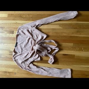 Pink Long sleeve Wrap Top